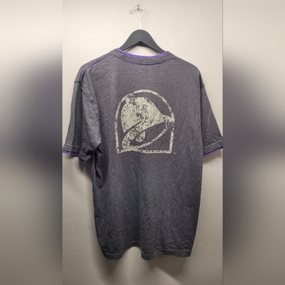 Mens XL taco bell employee shirt grey/purple graphic logo - Picture 1 of 5